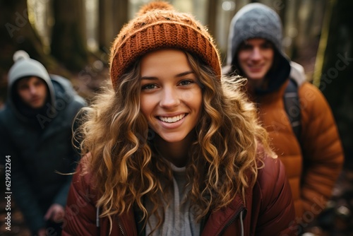 Happy diverse group of frie...