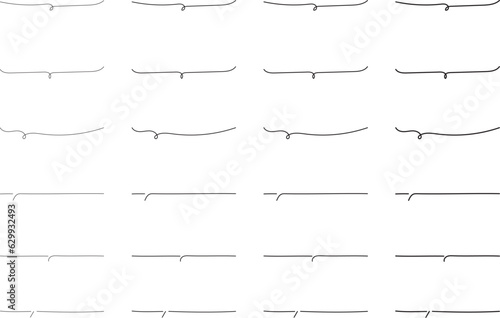 ベクターのかわいい手書きの下線ふきだしセット　黒　あしらい　シンプル　Black handwritten vector speech bubble set