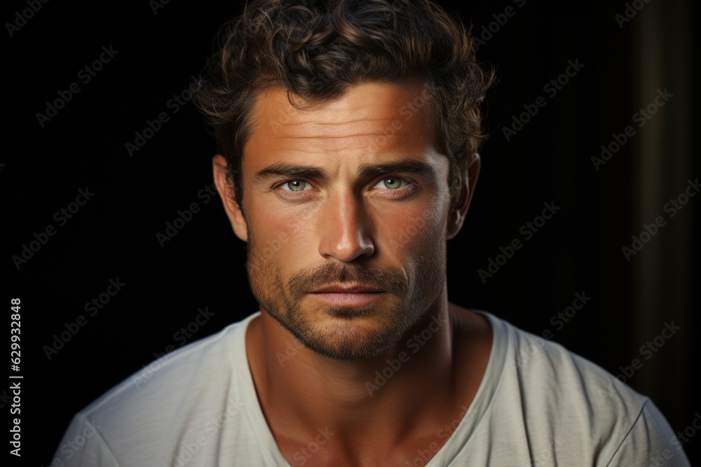 Masculinity and Grooming: A portrait of a man with a sultry, good-looking, sharp-tongued appearance. Masculinity and Grooming: A portrait of a man with a sultry, good-looking, sharp-tongued appearance.
