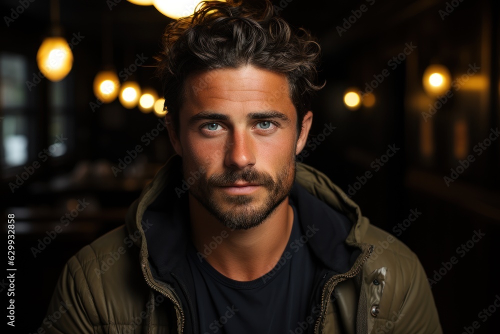 Masculinity and Grooming: A portrait of a man with a sultry, good-looking, sharp-tongued appearance. Masculinity and Grooming: A portrait of a man with a sultry, good-looking, sharp-tongued appearance.