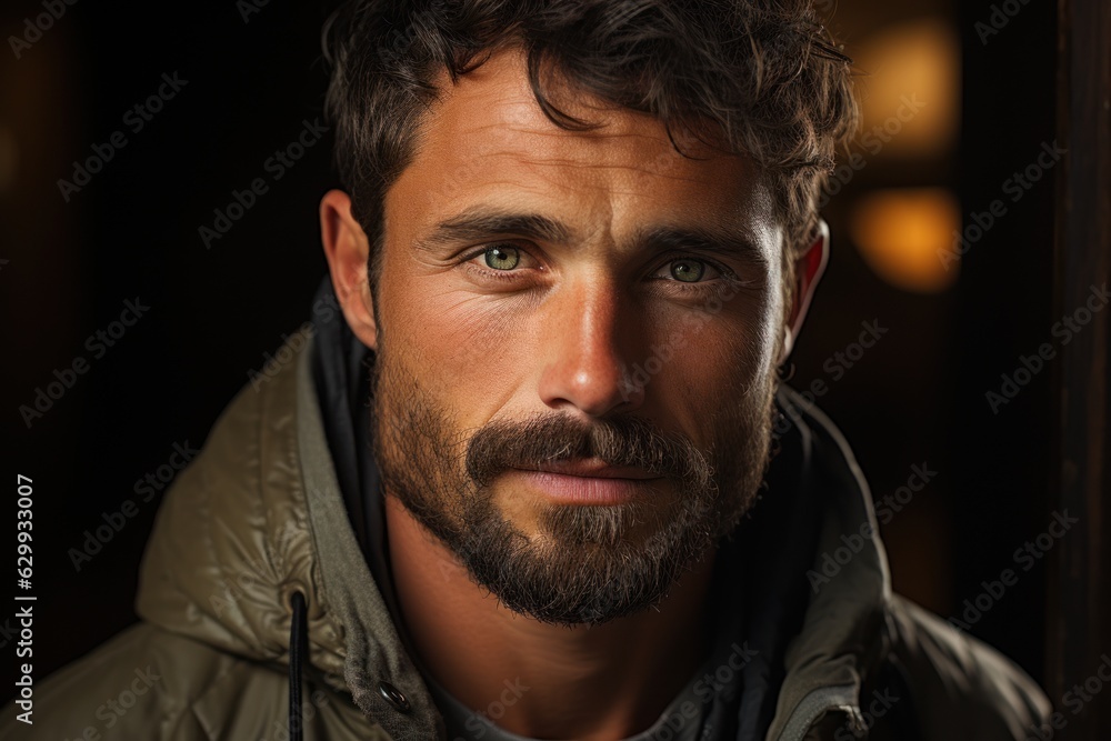 Masculinity and Grooming: A portrait of a man with a sultry, good-looking, sharp-tongued appearance. Masculinity and Grooming: A portrait of a man with a sultry, good-looking, sharp-tongued appearance.