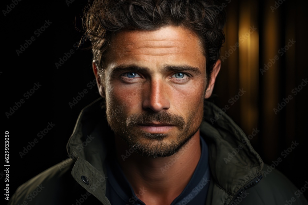 Masculinity and Grooming: A portrait of a man with a sultry, good-looking, sharp-tongued appearance. Masculinity and Grooming: A portrait of a man with a sultry, good-looking, sharp-tongued appearance.