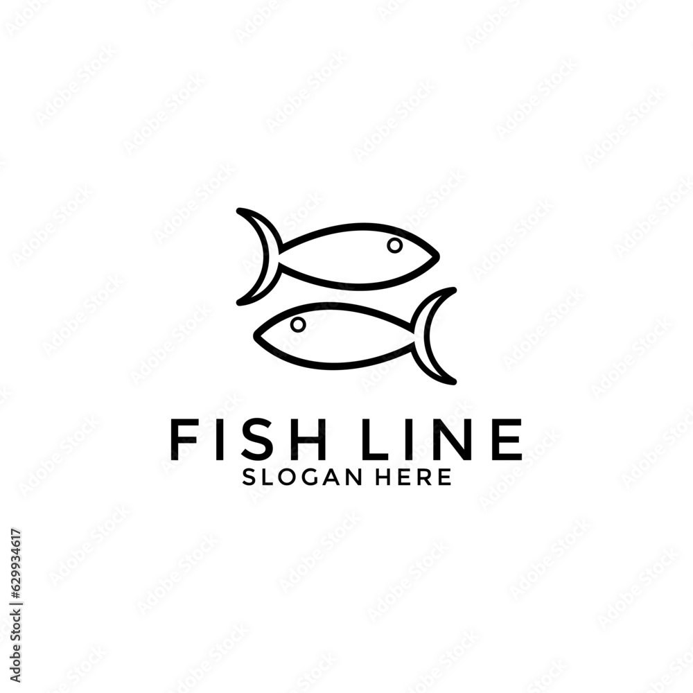 Fresh Fish Line icon vector, Fish logo template Fresh Fish Line icon vector, Fish logo template