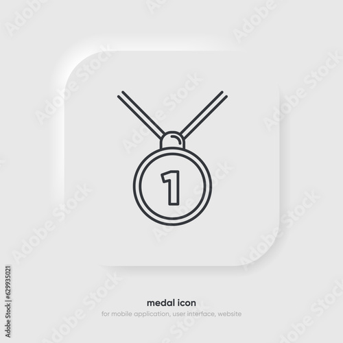 Premium award icons in line style. High quality outline symbol of achievement. Modern linear pictogram cup. Stroke vector illustration on a white background.