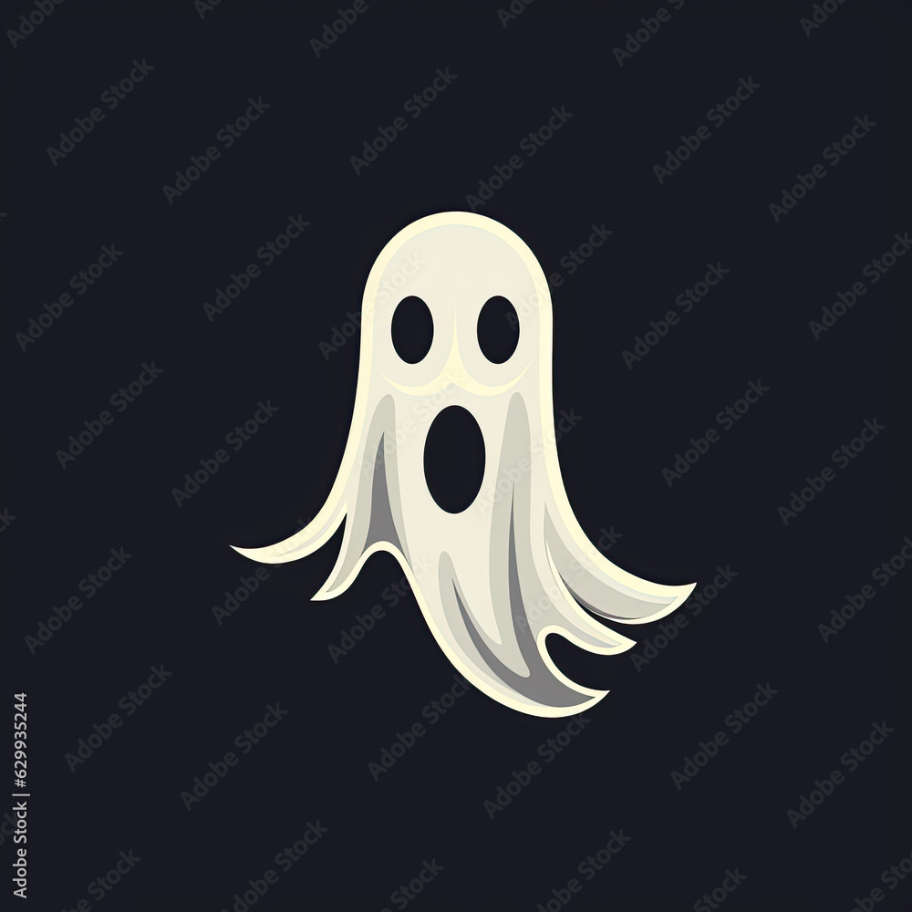 illustration of a halloween ghost on a black background illustration of a halloween ghost on a black background