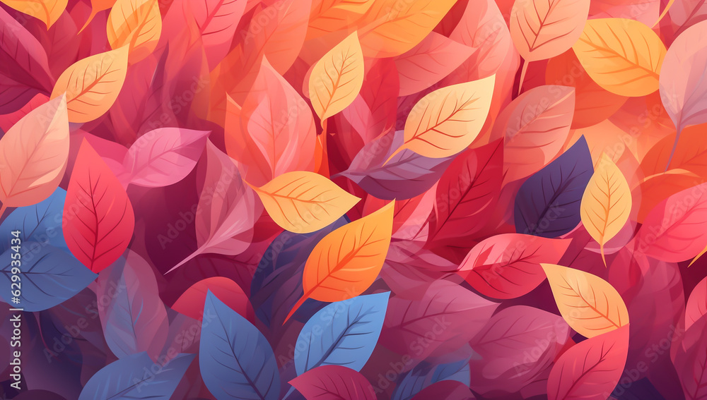 Leaves in autumn colors. AI generated Leaves in autumn colors. AI generated