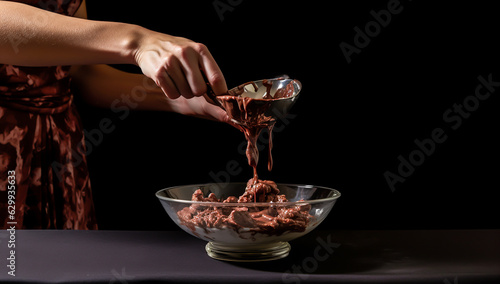 Wallpaper Mural Preparation of chocolate in a bowl. AI generated Torontodigital.ca