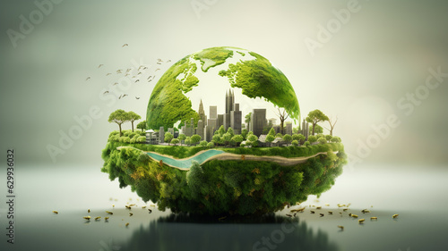Fototapeta Naklejka Na Ścianę i Meble -  World environment and earth day concept with globe. nature and eco friendly environment.