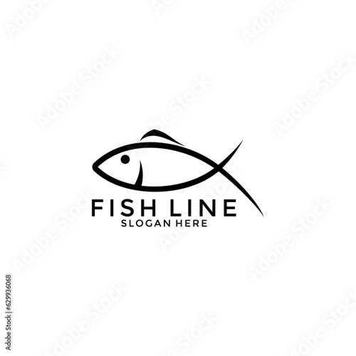 Fresh Fish Line icon vector, Fish logo template