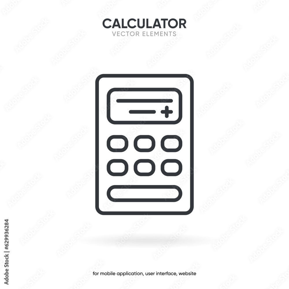 Calculator icon vector on white background. Savings, finances sign. Economy calculate. Four operations, multiplication, addition, subtraction, dividing, division. For UI, UX, website, mobile app. Calculator icon vector on white background. Savings, finances sign. Economy calculate. Four operations, multiplication, addition, subtraction, dividing, division. For UI, UX, website, mobile app.
