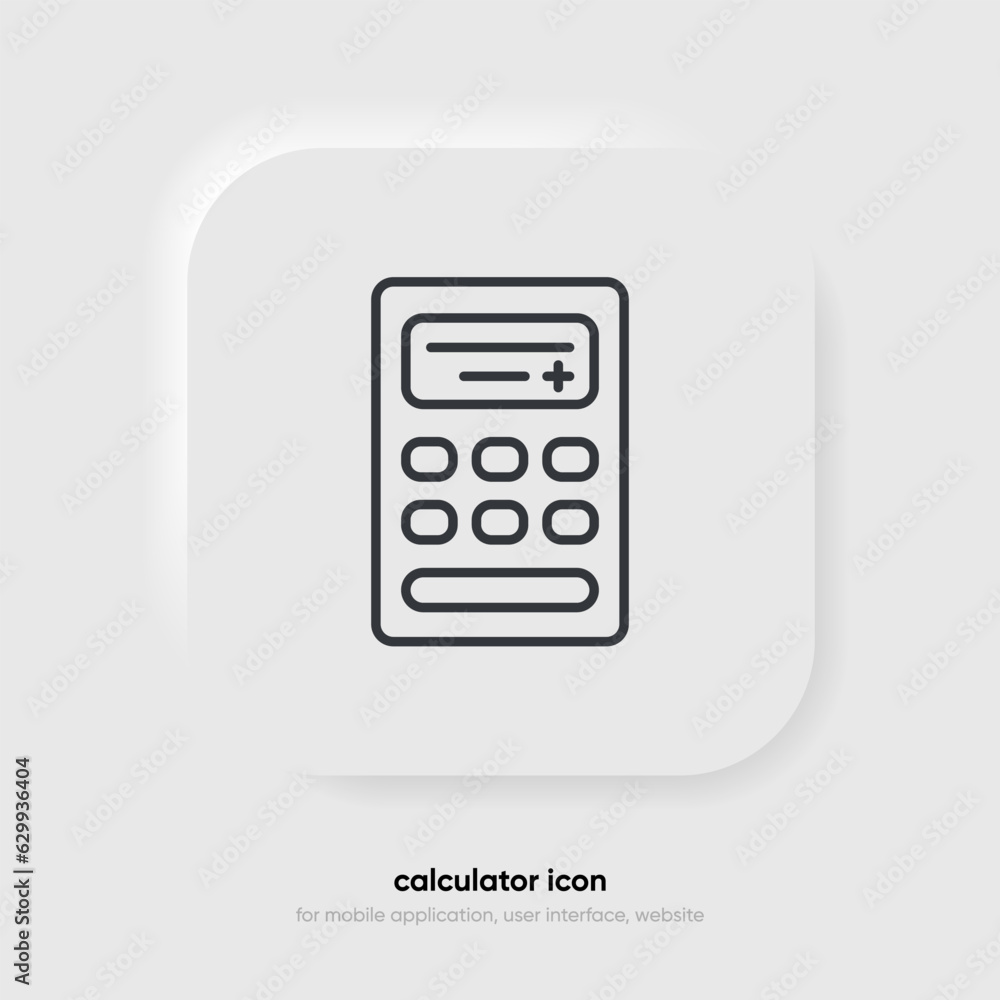 Calculator icon vector on white background. Savings, finances sign. Economy calculate. Four operations, multiplication, addition, subtraction, dividing, division. For UI, UX, website, mobile app. Calculator icon vector on white background. Savings, finances sign. Economy calculate. Four operations, multiplication, addition, subtraction, dividing, division. For UI, UX, website, mobile app.