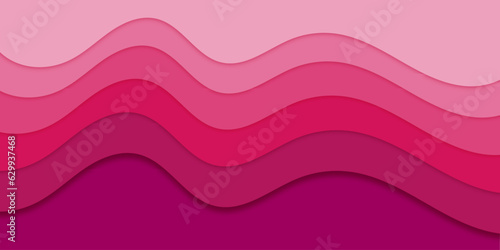 Pink Paper Cut Waves Background