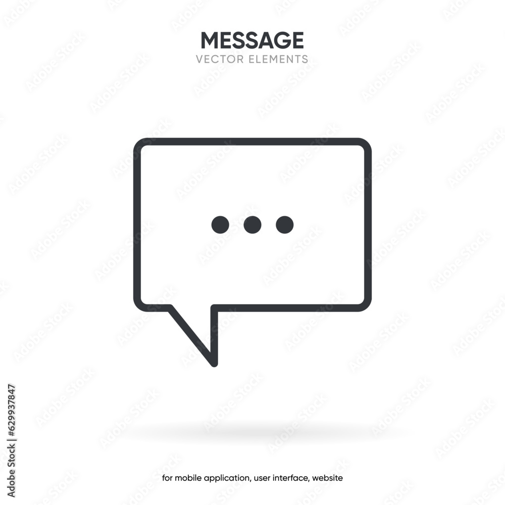 Flat vector chat message icons isolated on white background. Notification icon set. New e-mail, new message icon. Social media chat notify communication. Vector illustration Flat vector chat message icons isolated on white background. Notification icon set. New e-mail, new message icon. Social media chat notify communication. Vector illustration