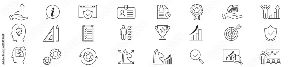 Assessment line icons vector collection Assessment line icons vector collection