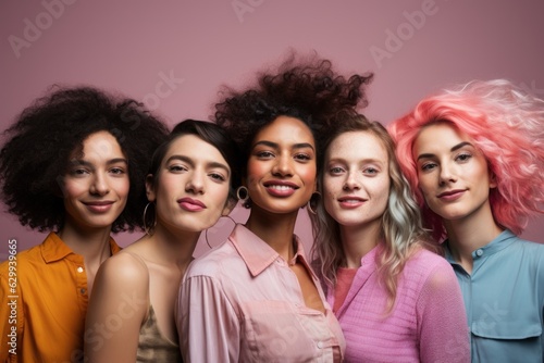 Photos of the community advocating for diversity and gender equality. Generative AI