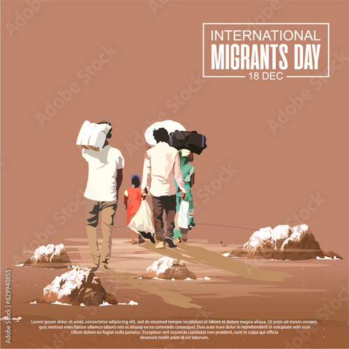 International Migrants Day, migration concept illustration, vector illustration.