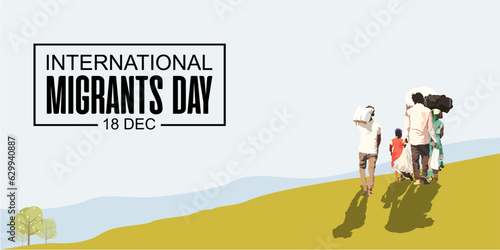 International Migrants Day, migration concept illustration, vector illustration.