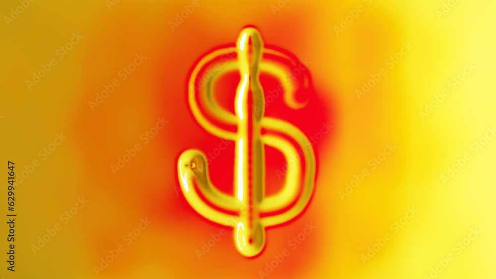 Loop 3d animation of a liquid surface on which spheres draw the symbol of the American dollar. The idea of financial independence and instability. Financial background. Loop 3d animation of a liquid surface on which spheres draw the symbol of the American dollar. The idea of financial independence and instability. Financial background.