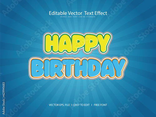 Happy Birthday Text Effect editable 