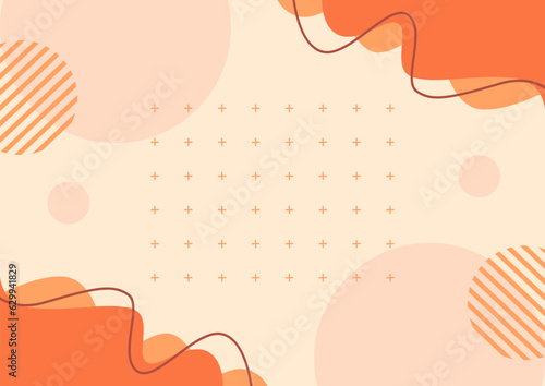 minimalist autumn background with memphis element for background