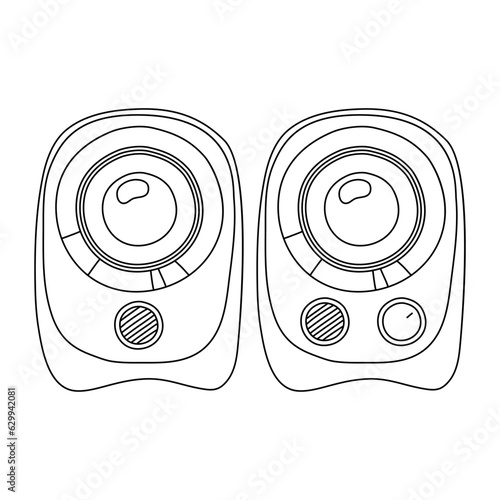 Doodle speakers icon. Hand drawn speakers icon in vector. Speakers illustration. Doodle loudspeakers icon in vector