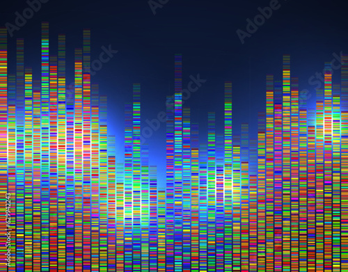 Dna test infographic. Dna test, barcoding, genome map. Vector illustration