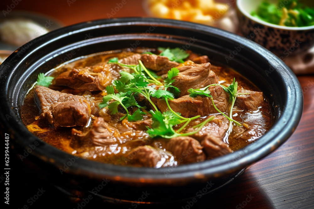 Steamed mutton in traditional dish. Indian and Pakistani desi food cuisine Steamed mutton in traditional dish. Indian and Pakistani desi food cuisine