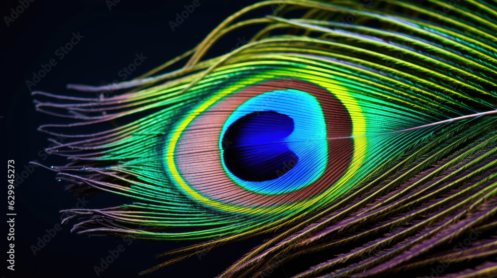 Obraz premium peacock feather close up