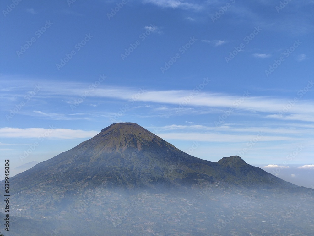 Aerial view of Beautiful natural scenery mountain in Indonesia