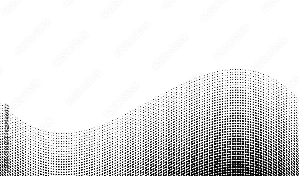 Pop art wavy gradient background. Abstract wave design. Halftone dotted ...