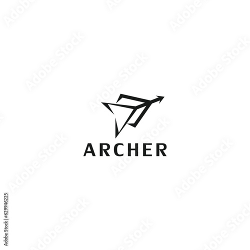 Archer logo design template vector illustration
