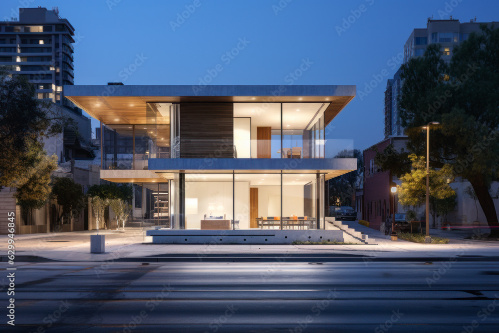 empty street with urban background.