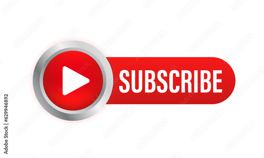 Subscription, call button and cursor. The red subscribe button for the channel, blog. Background of social networks. Marketing. 3D red glossy button. Vector illustration Subscription, call button and cursor. The red subscribe button for the channel, blog. Background of social networks. Marketing. 3D red glossy button. Vector illustration