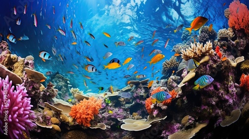 Coral reef with marine life © NasimHC