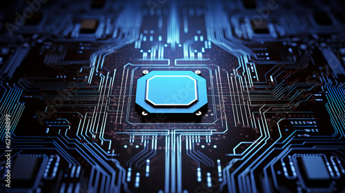 Central Computer Processors CPU concept,  Generative AI illustration photo