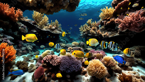 Fototapeta Naklejka Na Ścianę i Meble -  Coral reef with marine life