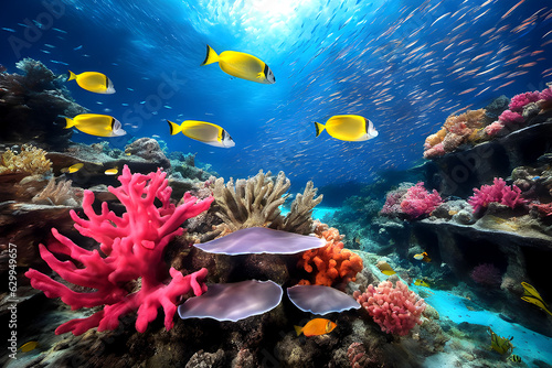 Coral reef with marine life © NasimHC