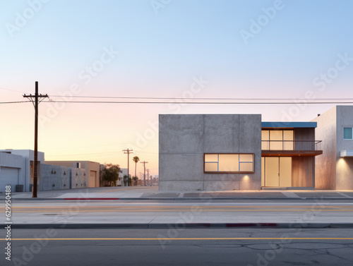 empty street with urban building