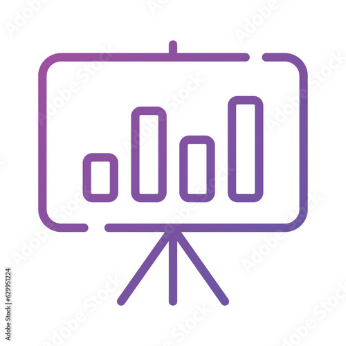 An icon of business graphical presentation, vector of statistical presentation