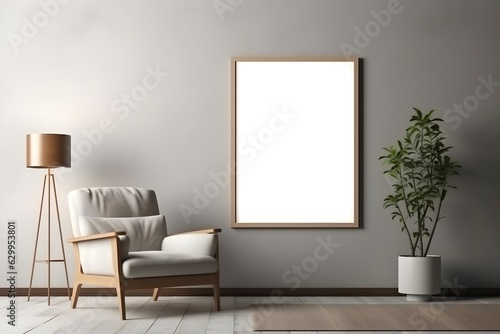 Elegant Blank Frame Mockup, generative, ai © MockupArt