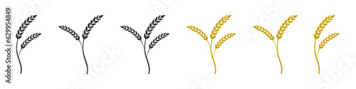 Wheat Ear vector icon. Wheat Ear logo. Grain icon. Agriculture symbol