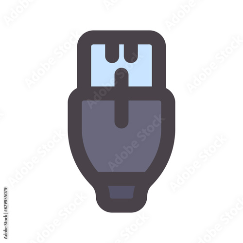 ethernet flat line icon