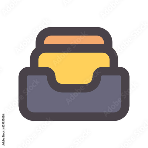 file cabinet flat line icon
