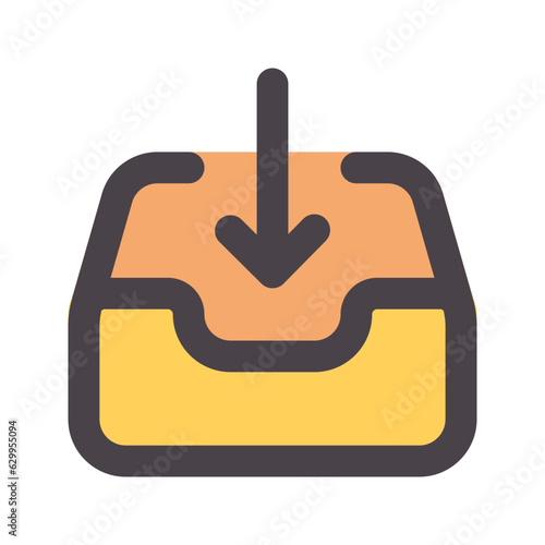 inbox flat line icon