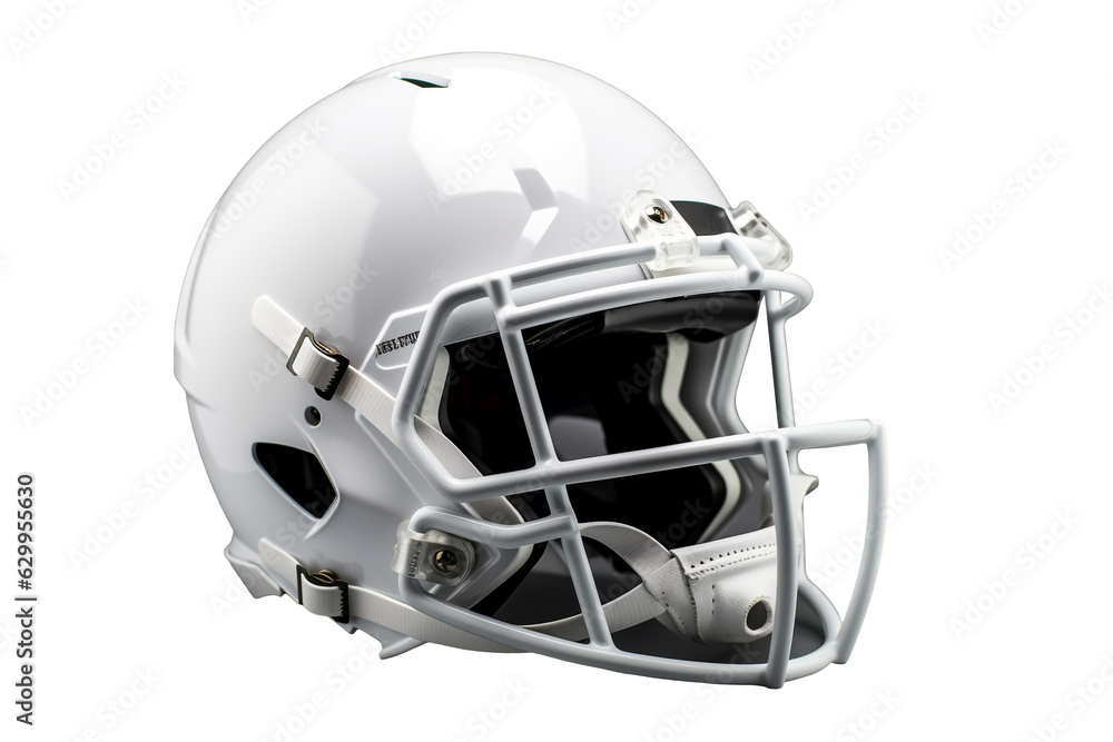 Fototapeta premium Side view of white football helmet