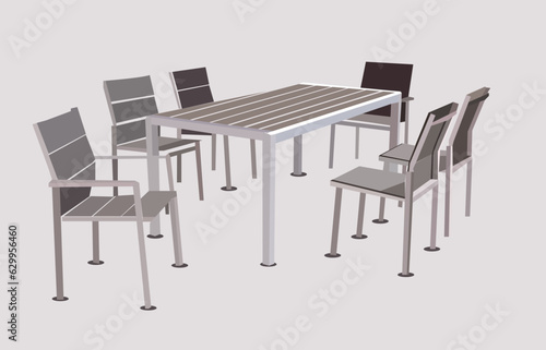 Modern Around Chair and table with middle place.