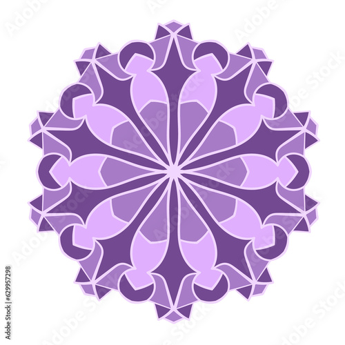 Purple abstract ornament. Coloful vector illustration. Mandala design.