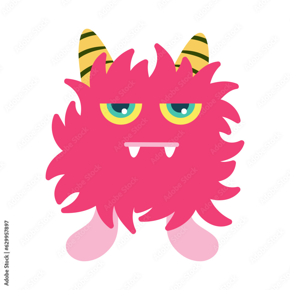 Cute Monsters Vector Illustration.  Creature cartoon character drawings. Monsters illustration. Alien clip art. Creepy critter graphic collection.