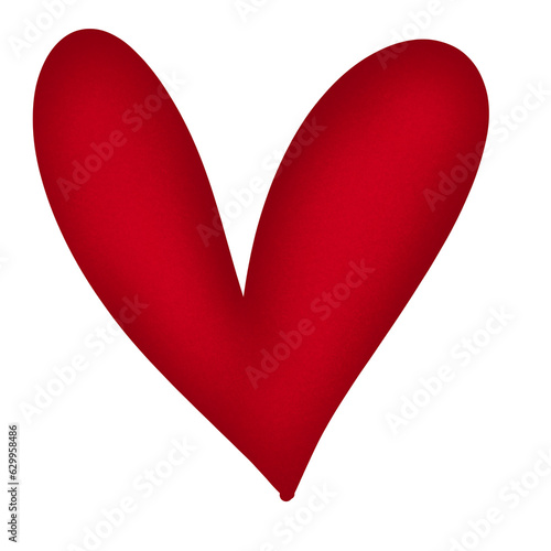 red heart on white background