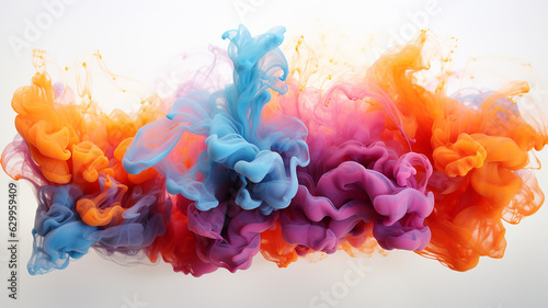 Rainbow Smoke. 3D Render. Colored Background